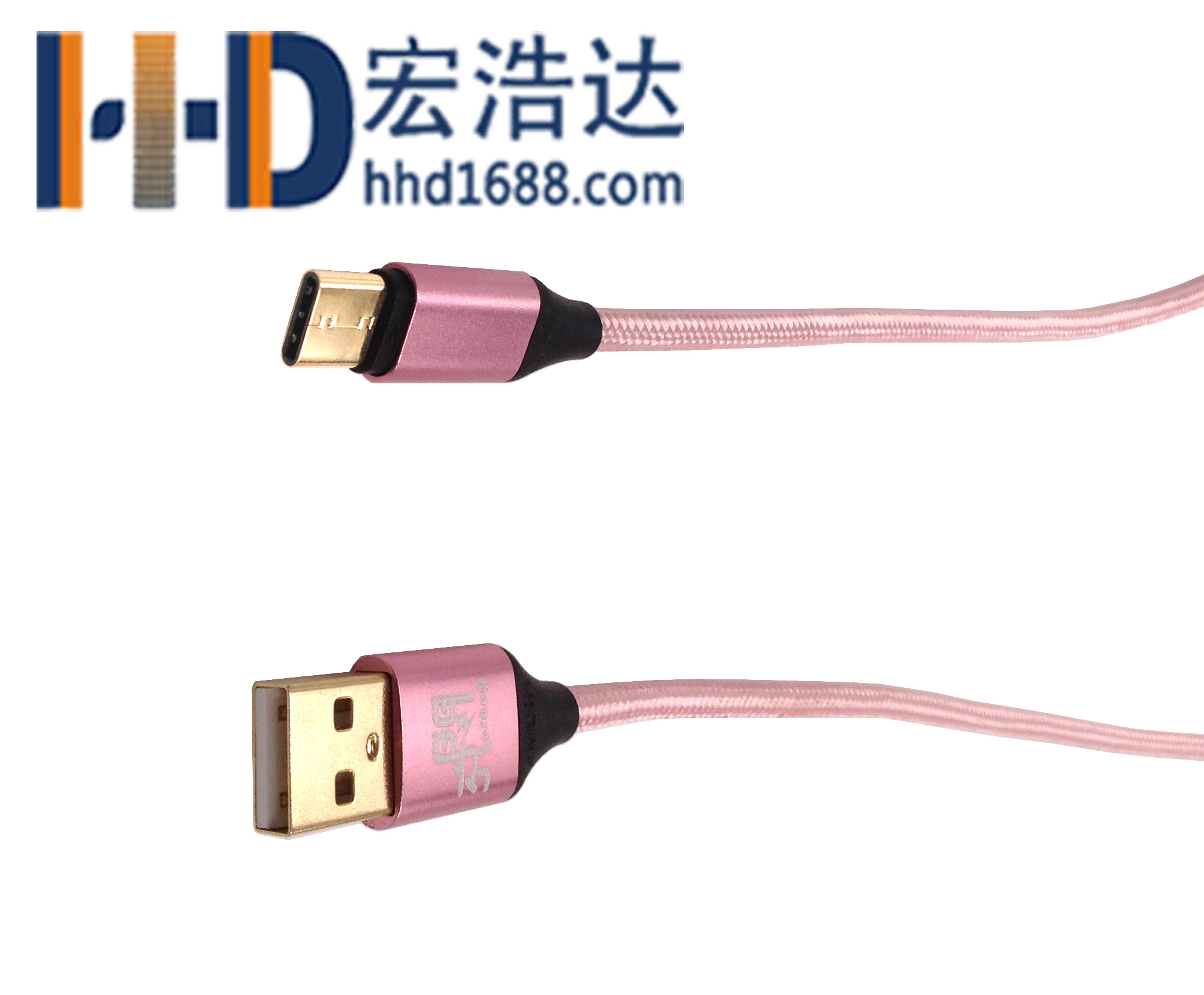 宏浩達數據線廠家鍍金樂視數據線，鋁合金編織華為閃充USB type-c快充數據線工廠專業定制